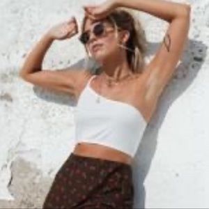 NEW White Rip Crop Tank